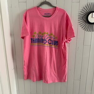 Pink Graphic T-Shirt Dres